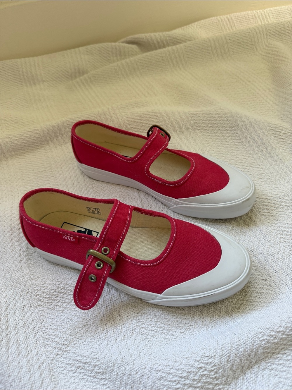 Vans Red Mary Jane Canvas Sneakers